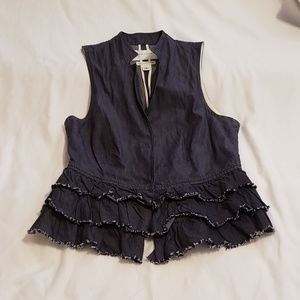 Banana Republic Denim Ruffle Vest - Size 4